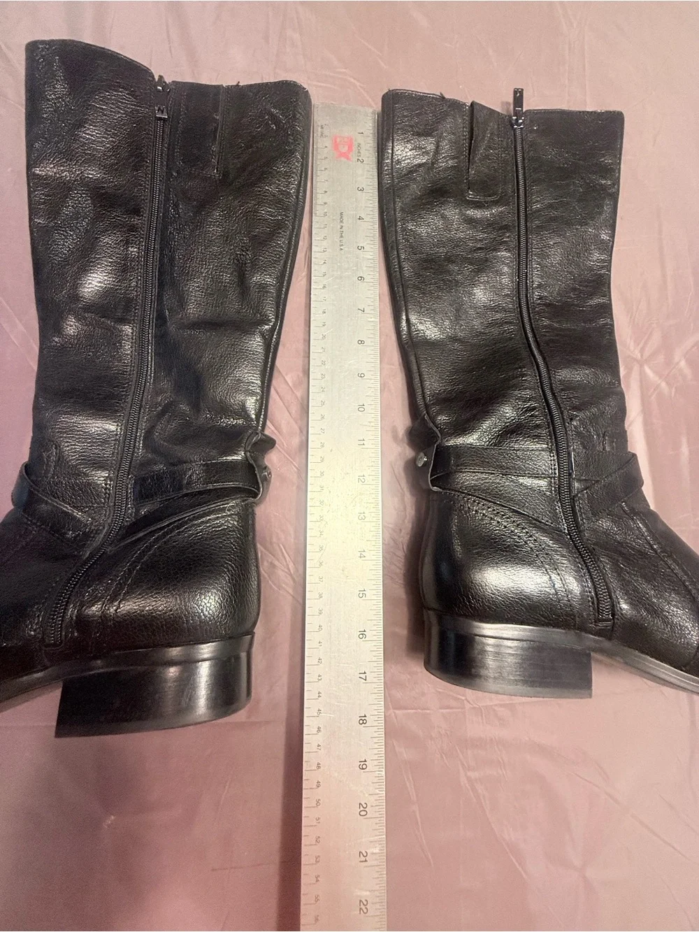 Naturalizer Rena 2 riding boots black leather silver hardware size 10